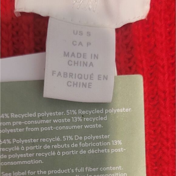 Nwt H&M Red DOLMAN SLEEVE Semi- Cropped V-neck Sweater S - Picture 7 of 11